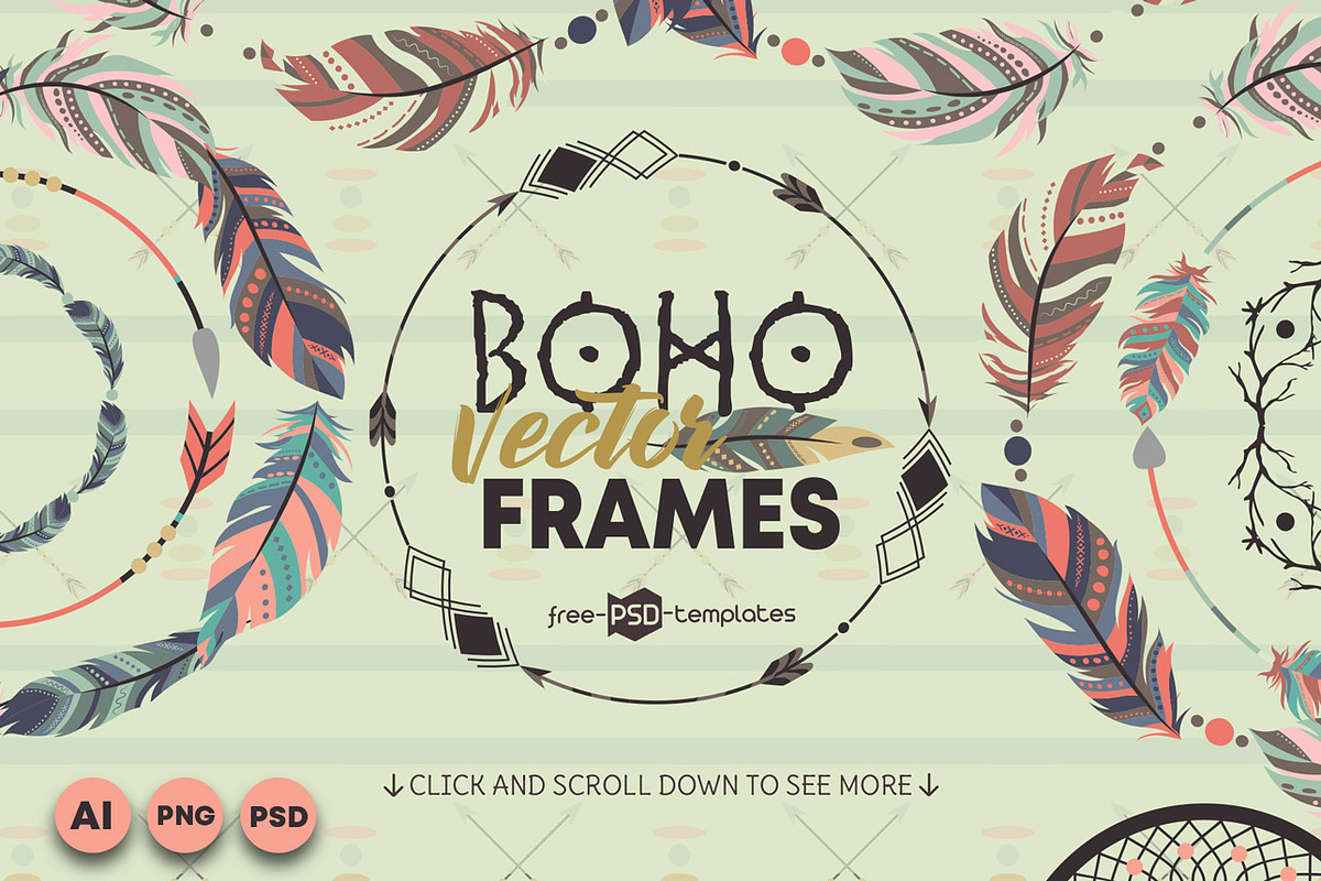 Boho Vector Collection, an Object Graphic by Free-PSD-Templates (Photo 3 of 4)