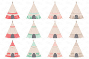 Mint & Coral Tribal Vector Clip Art, an Illustration by Amanda Ilkov (Thumbnail 3 of 4)