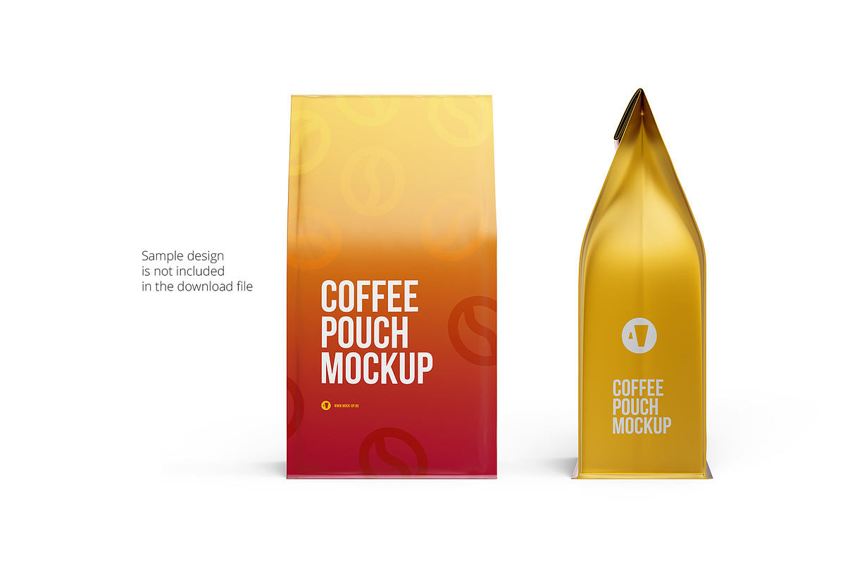 Coffee Pouch front and side view, a Packaging Mockup by easymock (Photo 7 of 8)