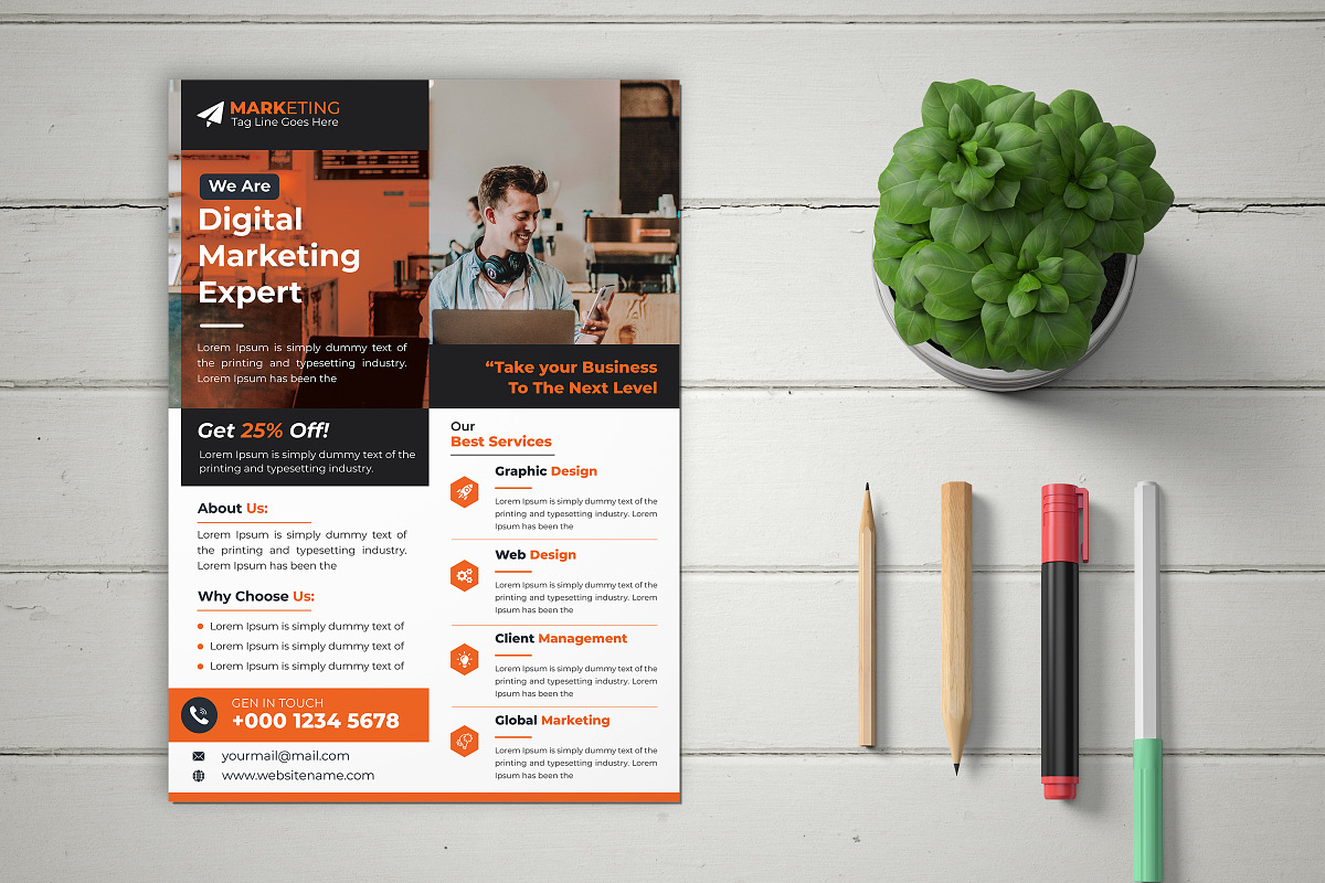Corporate Theme Business Flyer, a Marketing Template by Graphiexperto (Photo 2 of 6)