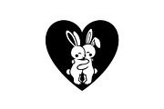 Cute Bunny Love Silhouette Icons, an Illustration by Creativeshirt (Thumbnail 34 of 51)