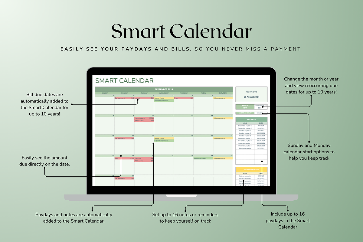 Bills Tracker - Green, a Templates & Theme by The Creative Plans co (Photo 5 of 10)