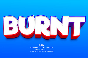 Burnt PSD 3D Editable Text Effect