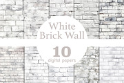 White Brick Digital Paper, a Pattern Graphic by GlamArtZhanna (Thumbnail 1 of 4)