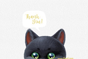 Black Kitten in Halloween costume, an Animal Illustration by Azuzlikus (Thumbnail 3 of 3)