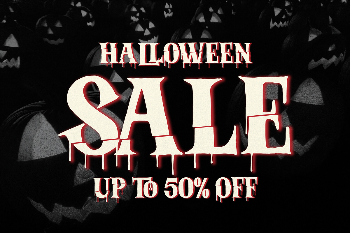 Sliced Phantom Spooky Halloween Font, a Blackletter Font by Denustudios (Photo 4 of 12)