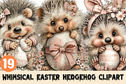 Whimsical Easter Hedgehog Clipart, a Graphic by CitraGraphics (Thumbnail 1 of 4)