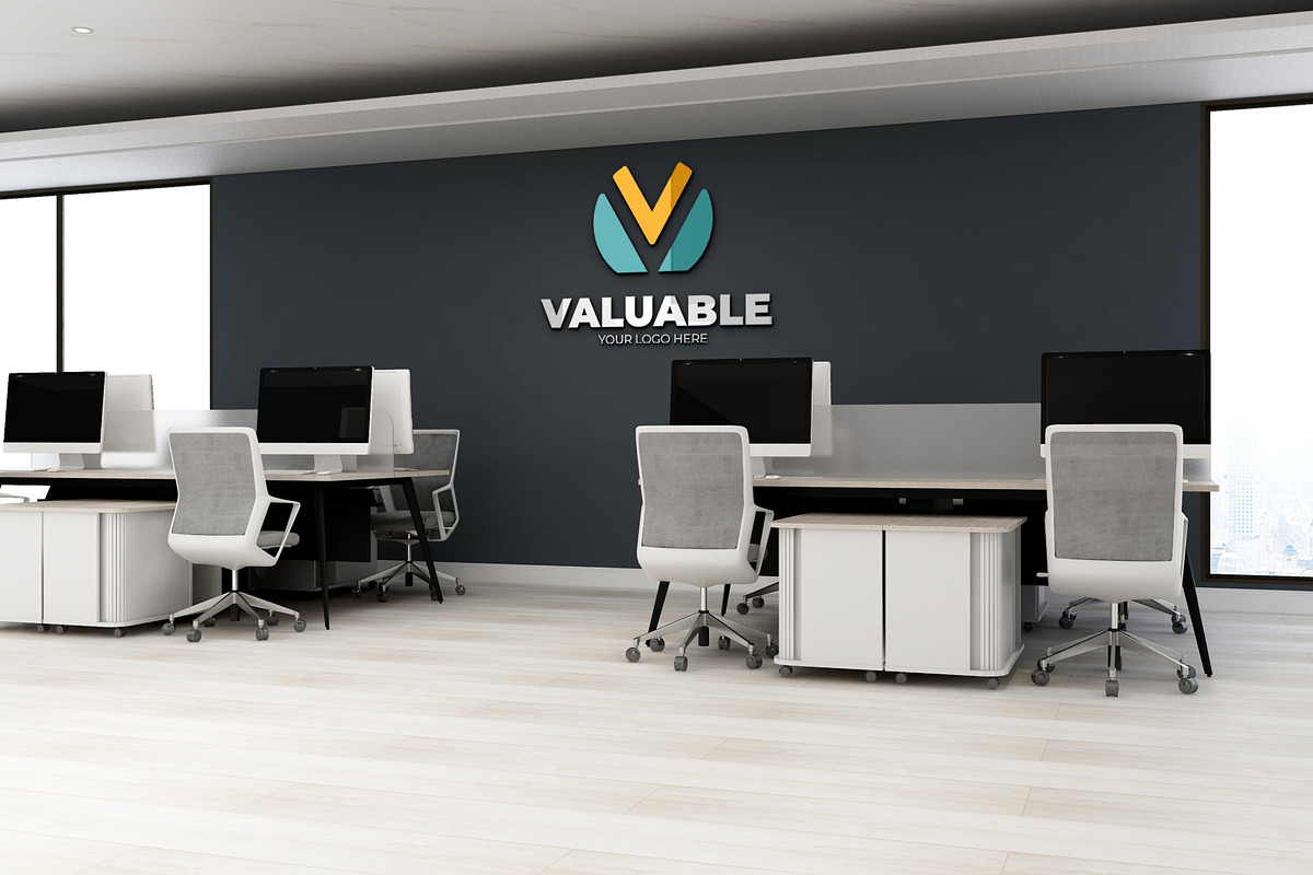 PSD Office Wall Logo Mockup, an Advertising Mockup by Ayy (Photo 16 of 23)