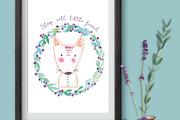 Watercolor Bedtime Buddies PNGs, an Animal Illustration by LittleAcornGraphics (Thumbnail 5 of 8)