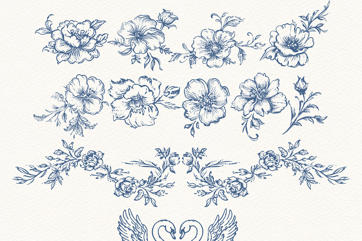 Vintage Swan Lake Clipart Collection, an Animal Illustration by Eyeinspire (Photo 3 of 8)