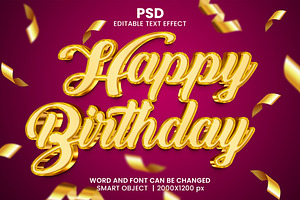 Happy Birthday 3d Text Effect