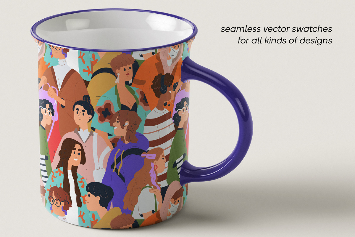 Crowd of people, seamless patterns, a Pattern Graphic by Good Studio (Photo 3 of 5)