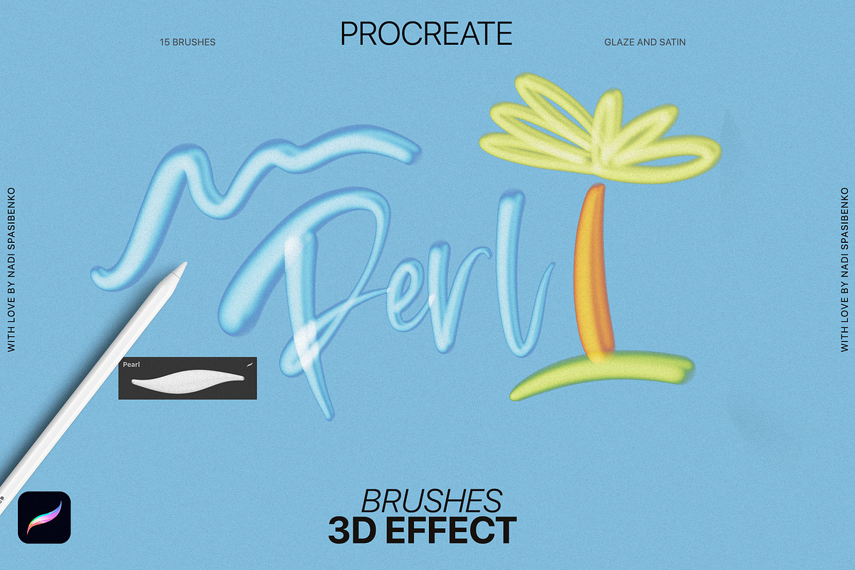 3D effect Procreate Brushes, a Brush Add-On by Spasibenko Art