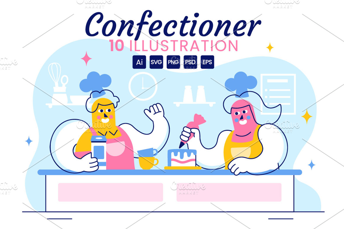 10 Confectioner Vector Illustration, a Person Illustration by denayunebgt (Photo 1 of 4)