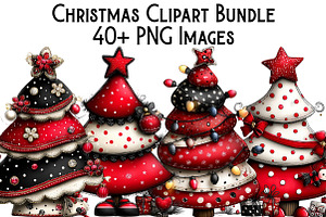 Christmas Tree Clipart Bundle, an Illustration by Pixels.Craft