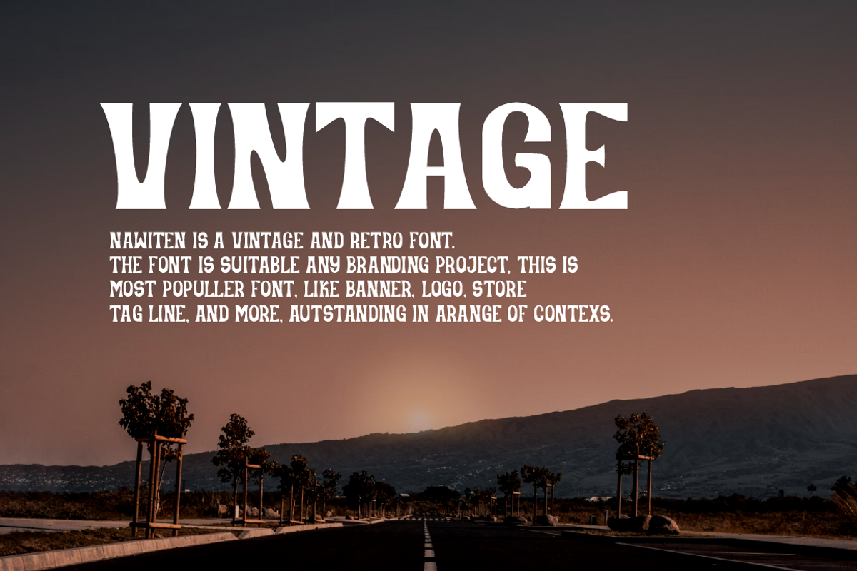 Nawiten - Vintage & Retro Font, a Serif Font by QR Design Studio (Photo 2 of 6)