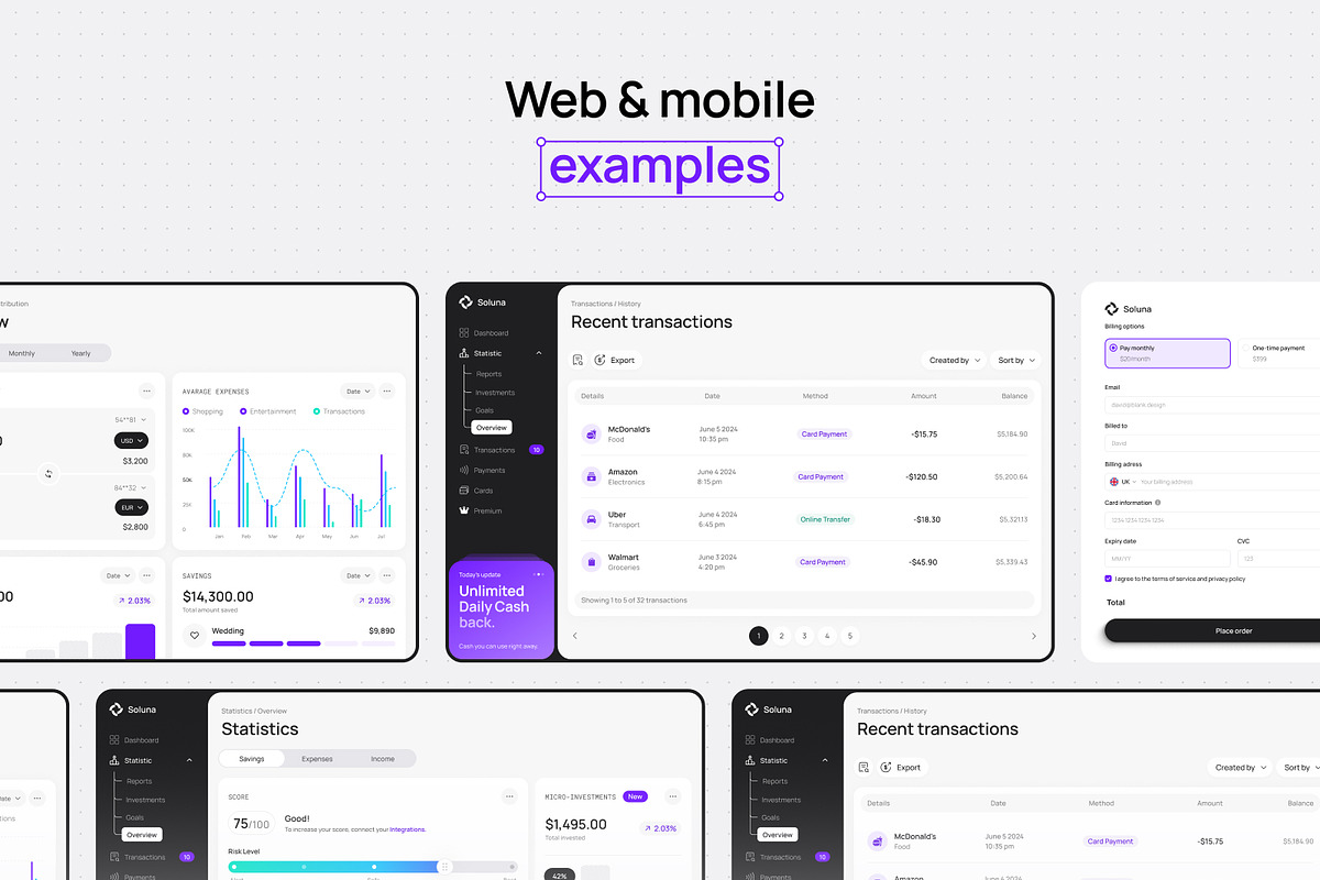 Banking Widget UI System, an UI Kit Template by VladTyzun (Photo 5 of 8)