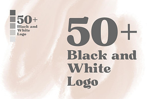 50 + Black and White Logo