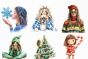 Cute Holiday Girls–Funny Christmas, an Illustration by Craft Nest (Thumbnail 5 of 6)