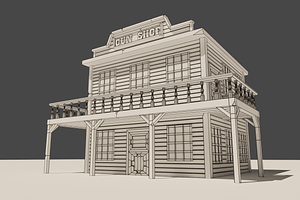 Low Poly Western Gun Shop