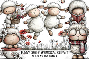 Funny Sheep - Whimsical Clipart, an Illustration by DreamPrint404 (Thumbnail 1 of 5)