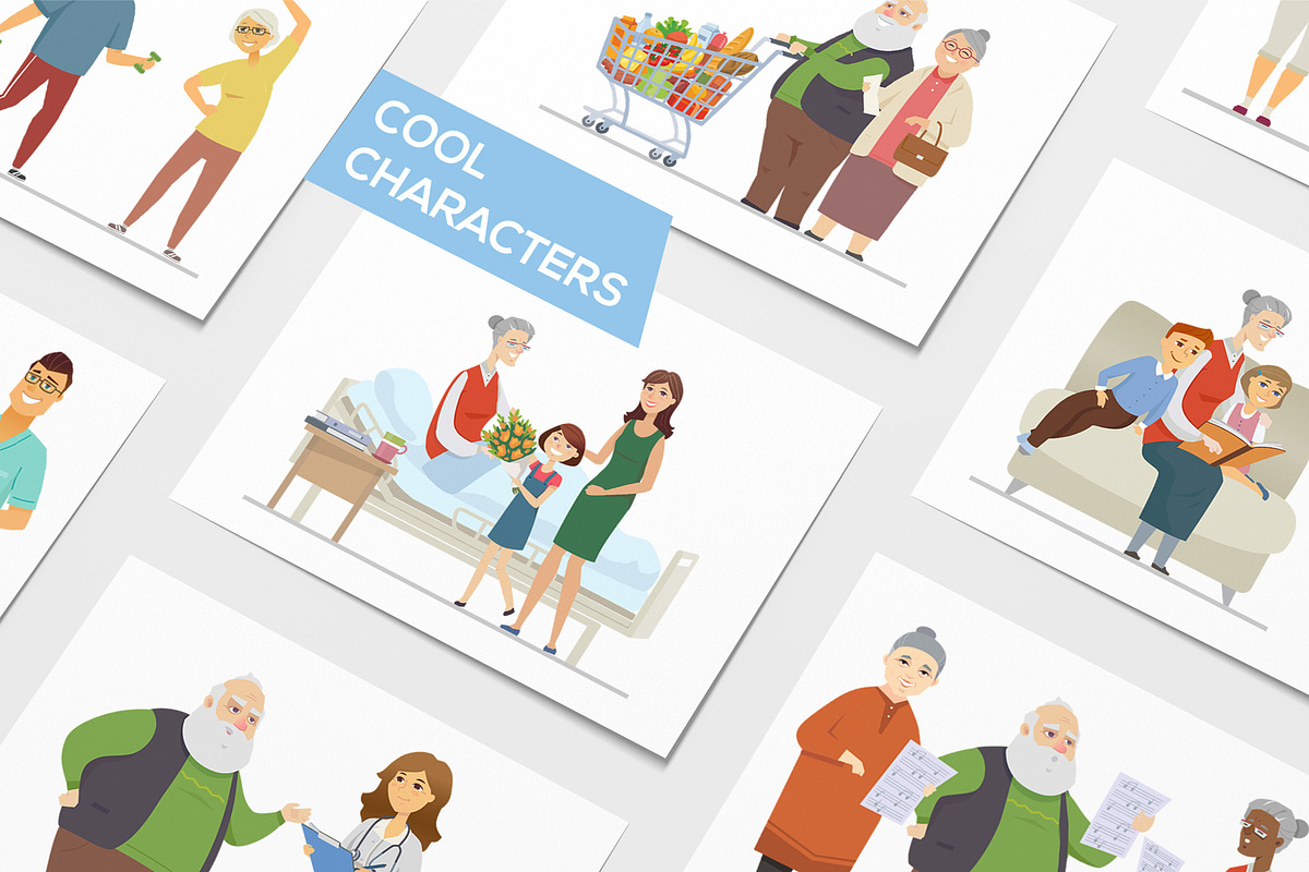 Senior People - Cartoon Characters, a Templates & Theme by Boyko Pictures (Photo 2 of 14)