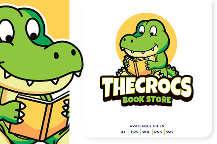 Crocodile Bookstore Logo Design