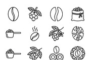 Bundles Set Coffee Roastery Icons, an Outline Icon by adenpinkstore (Thumbnail 5 of 12)