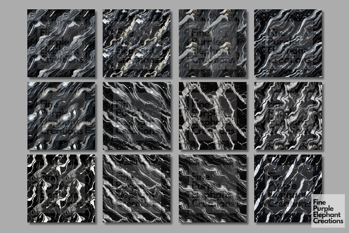 Black Silver Marble Texture, a Pattern Graphic by Fine Purple Elephant (Photo 5 of 5)