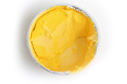 Butter plastic container isolated on white background. Dairy pro, a Background Photo by Tampatra