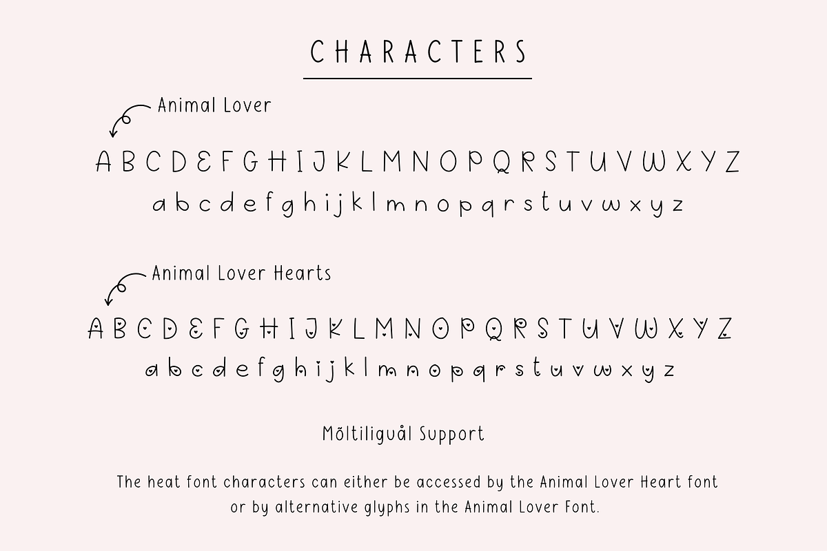 Animal Lover Cute Heart Font, a Script Font by Sofia Skoog (Photo 10 of 11)