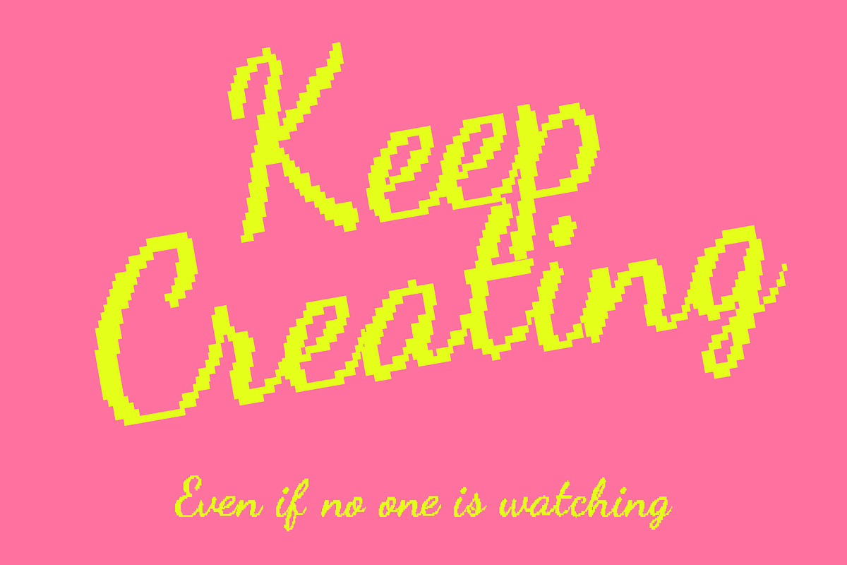 Dreamer Culture is a pixel script, a Script Font by BilberryCreates (Photo 5 of 11)