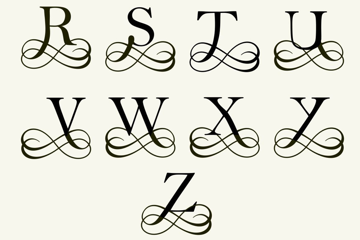 26 filigree letters for monograms, a Branding & Logo Template by Pgmart