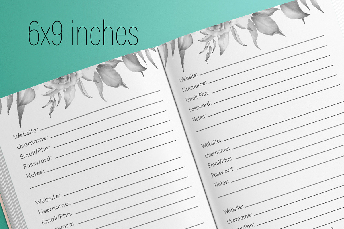 Password Log Book KDP Interior, a Templates & Theme by MatiArtShop (Photo 2 of 2)