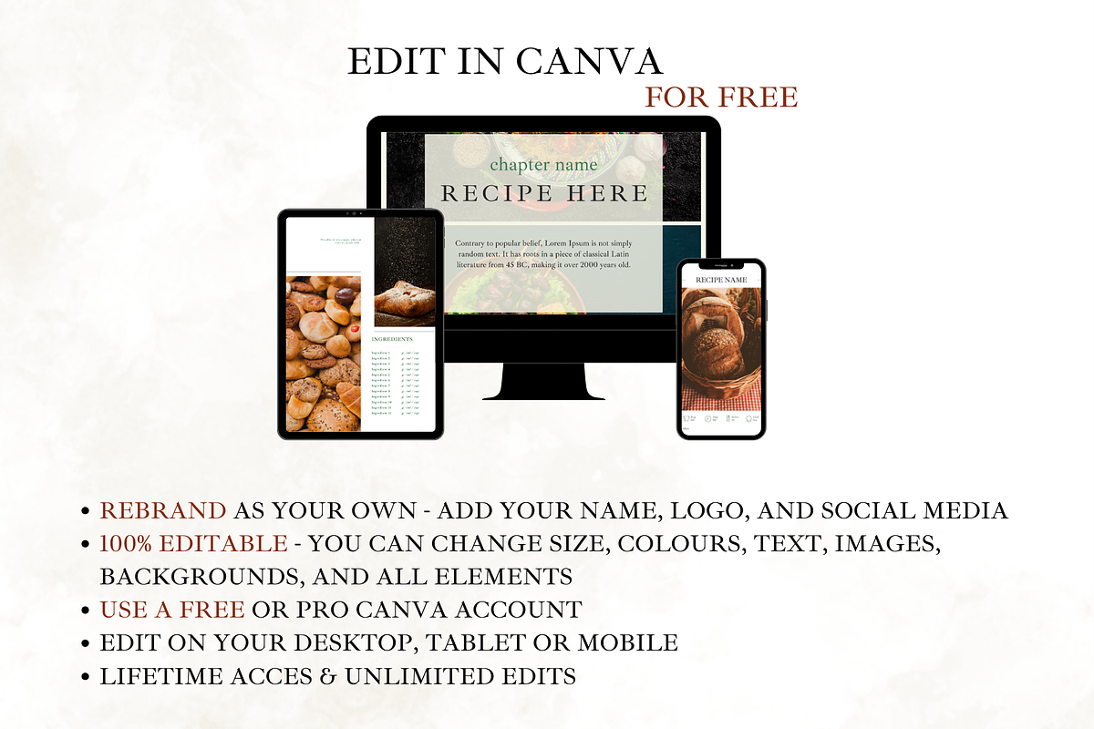 Blue Recipe Pages Canva Template, a Presentation Template by Digital By Nikoleta (Photo 15 of 16)