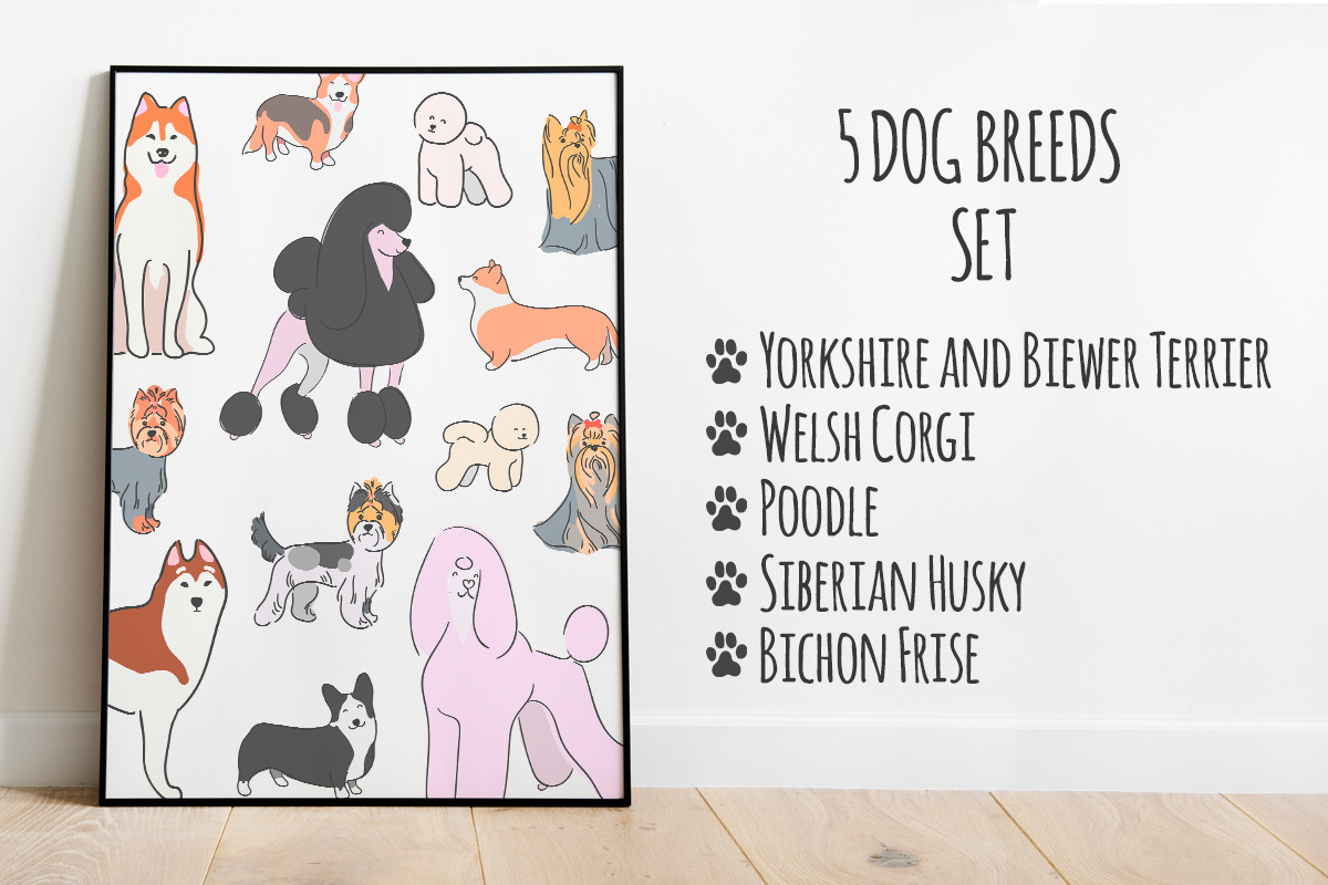 5 DOG BREEDS collection, an Animal Illustration by Ja Polina ArtShop (Photo 1 of 8)
