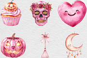 Pink Halloween Clipart, an Illustration by Black Bird Studio (Thumbnail 5 of 6)