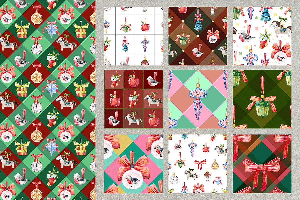 Vintage Watercolor Christmas Clipart, an Object Graphic by the_myro (Photo 7 of 10)