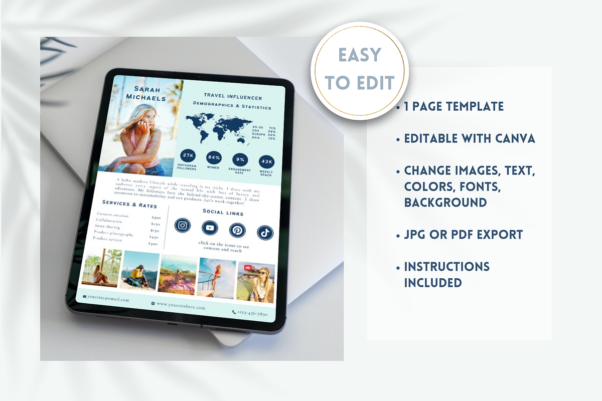 Travel Influencer Business Bundle, a Templates & Theme by Golden Horizons Studio (Photo 5 of 13)