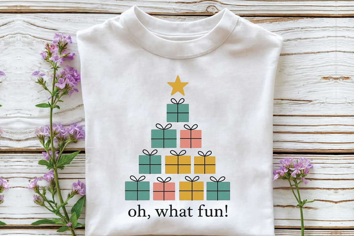 Christmas Gift Tree Oh What Fun PNG, an Illustration by CraftArtStudio (Photo 2 of 4)