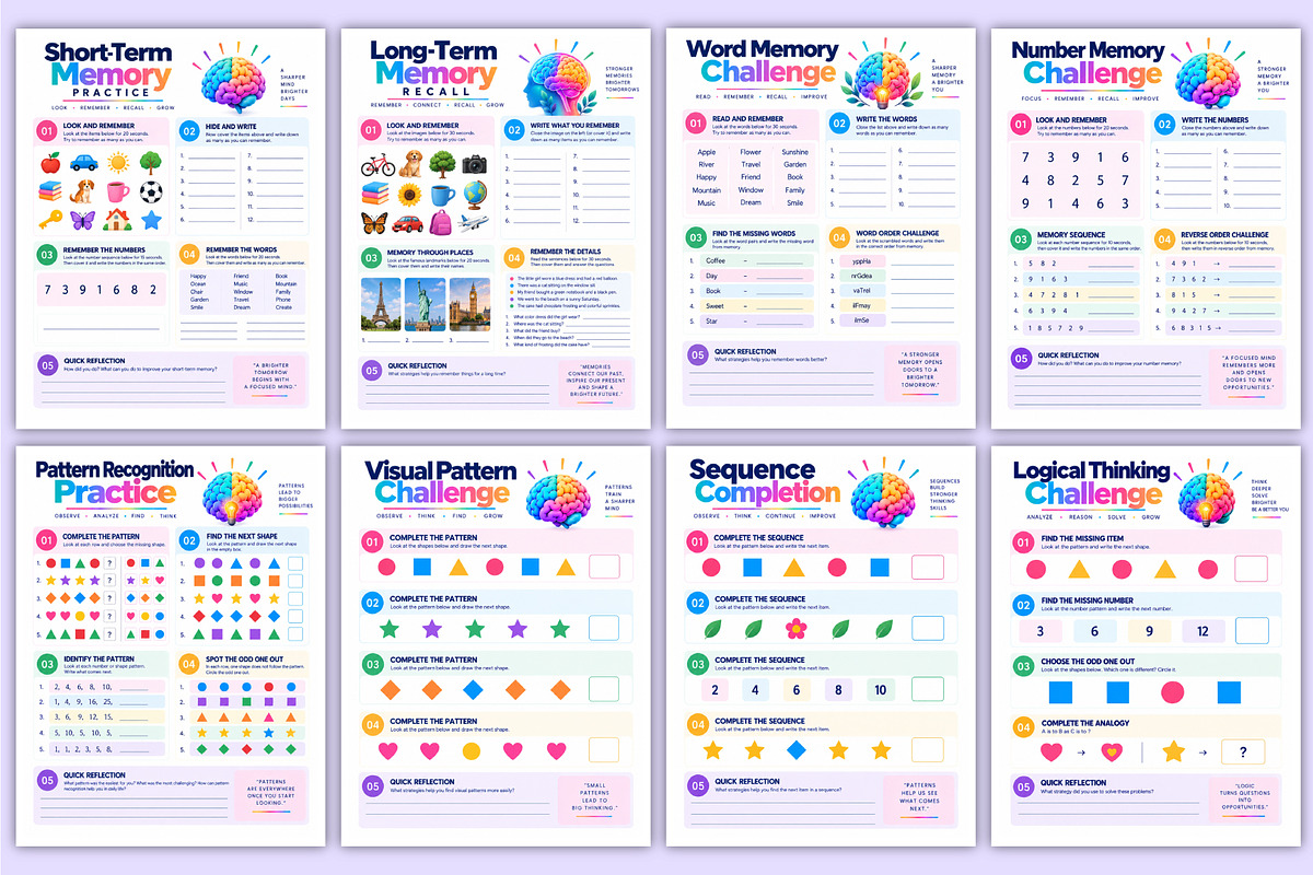 Cognitive Fitness Practice Book, a Stationery Template by Mustafiz (Photo 3 of 4)