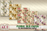 Kit Backgrounds Floral old paper, a Background Graphic by CraftArtStory (Thumbnail 3 of 5)