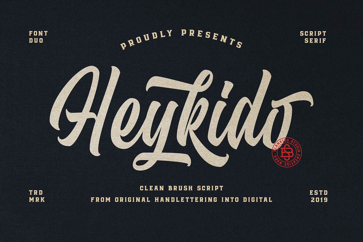 Heykido Script & Serif, a Slab Serif Font by Blankids Studio (Photo 1 of 14)
