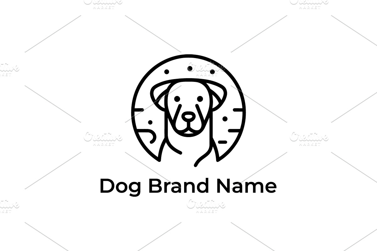 Dog portrait geometric branding mark, a Branding & Logo Template by Vectorium Studio (Photo 1 of 2)