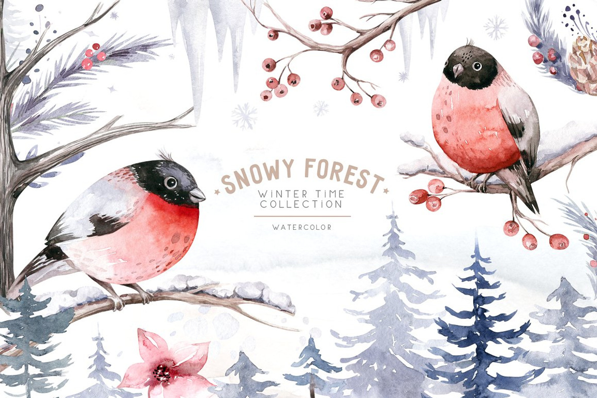 70% off Watercolor Christmas Bundle, an Animal Illustration by Peace ART (Photo 11 of 37)