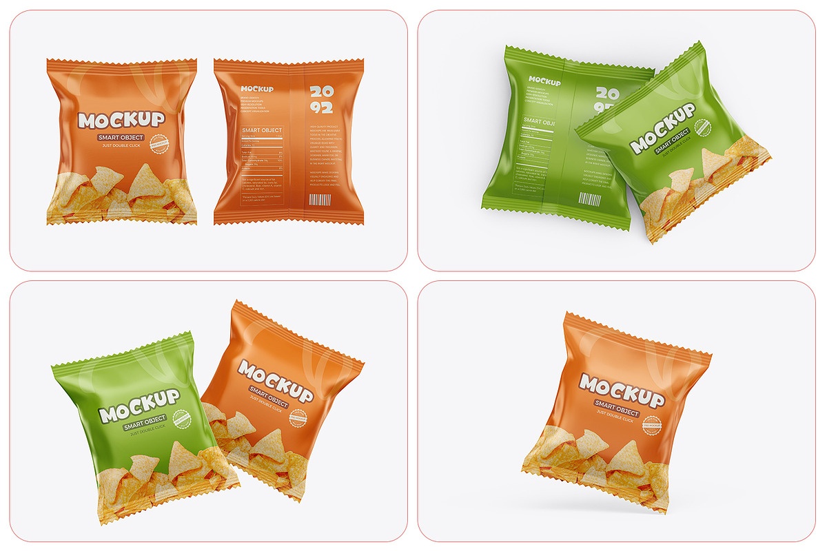 Snack Bag Packaging Mockup, a Packaging Mockup by Ram Studio LLC (Photo 2 of 12)