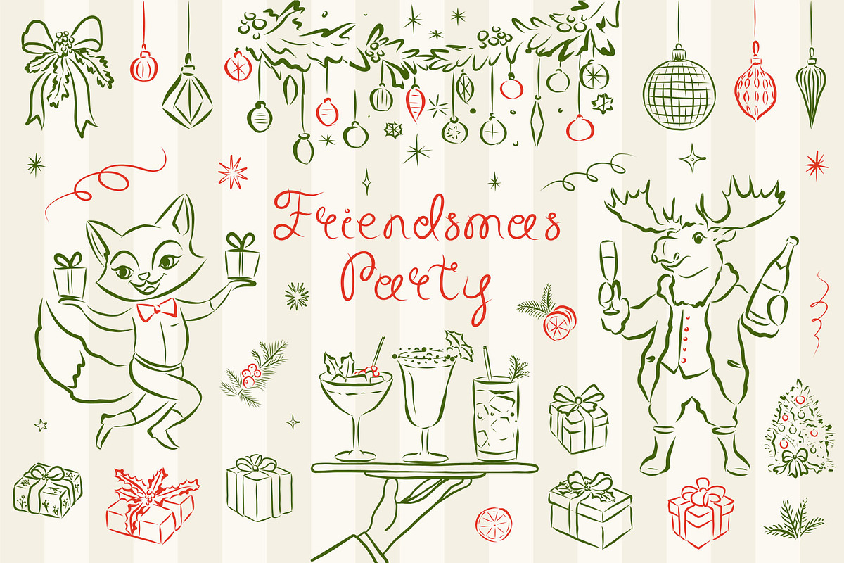 Hand Drawn Christmas Quirky Clipart, a Seasonal Illustration by Ayya Studio (Photo 7 of 12)