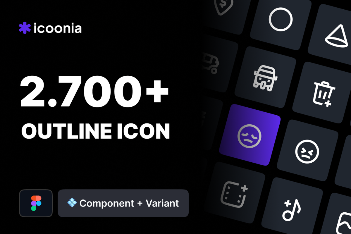 Icoonia - 2.700+ Outline Icon, an Outline Icon by Kawalan Studio (Photo 1 of 8)