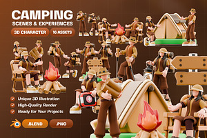 Camping Scenes 3D Character Pack