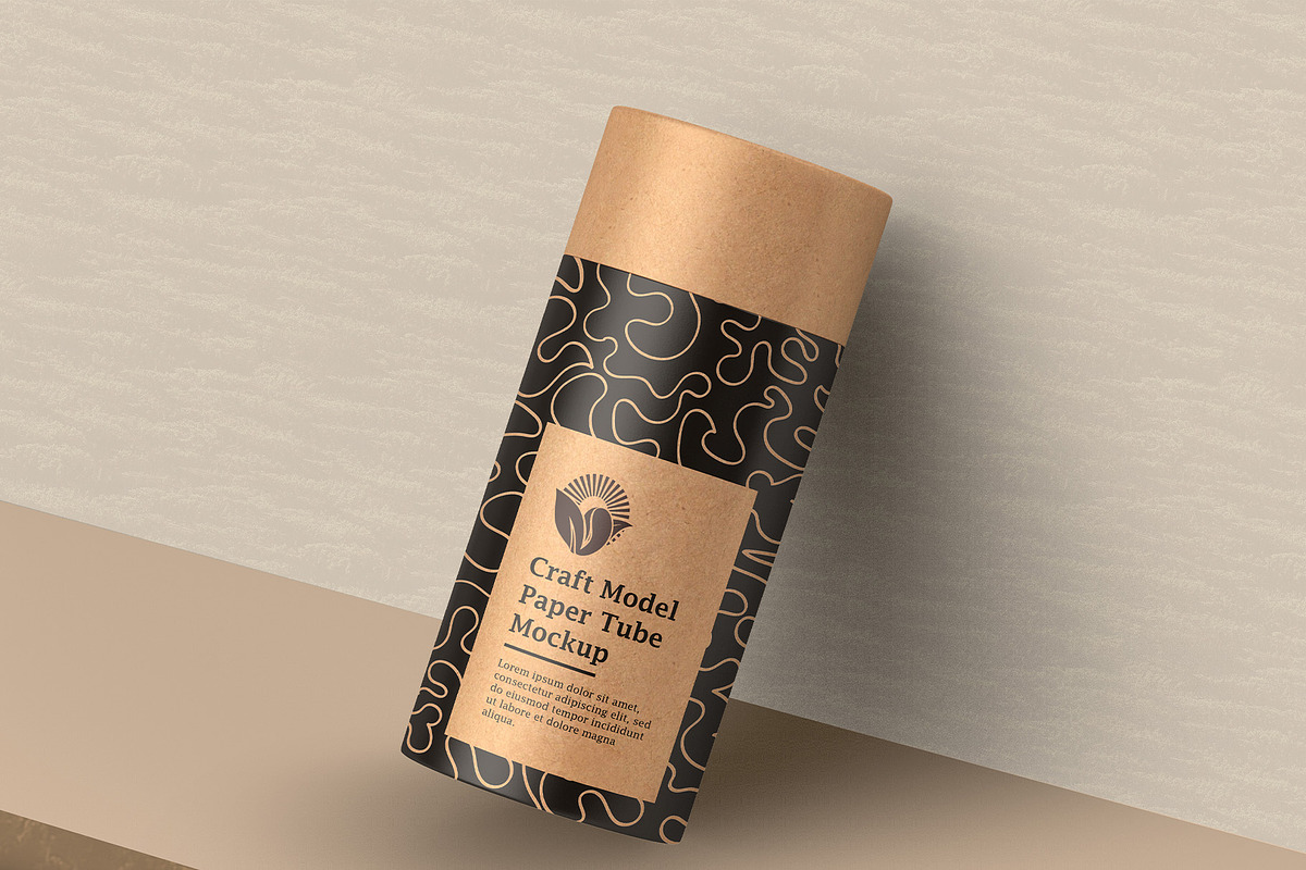 Craft Paper Tube Mockup PSD, a Cups & Container Mockup by Ram Studio LLC (Photo 12 of 19)